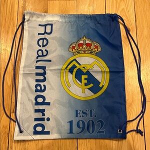 Real Madrid CF Club Spain Soccer Drawstring Cinch Gym Bag Backpack